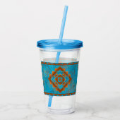 南西マウンテンピークターコイズ幾何学 アクリルタンブラー (裏面)