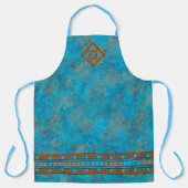 南西マウンテンピークターコイズ幾何学 エプロン (正面)