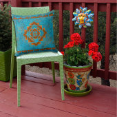 南西マウンテンピークターコイズ幾何学 クッション