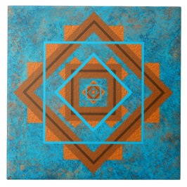 南西マウンテンピークターコイズ幾何学 タイル