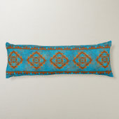 南西マウンテンピークターコイズ幾何学 ボディピロー (裏面)