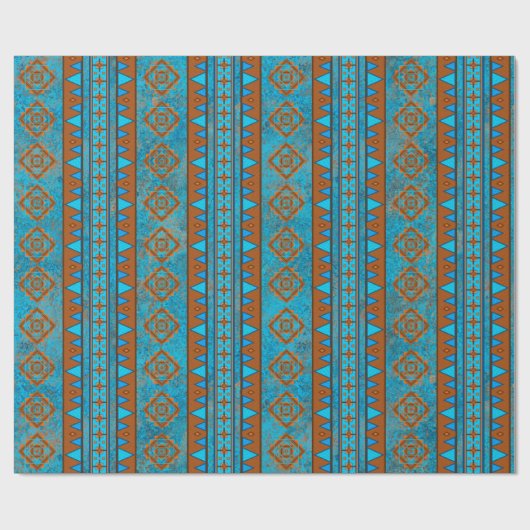 南西マウンテンピークターコイズ幾何学 ラッピングペーパー (フラット)