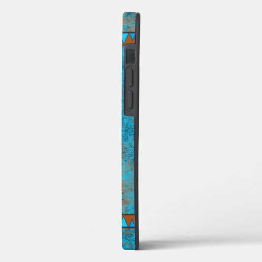 南西マウンテンピークターコイズ幾何学 Case-Mate iPhoneケース (裏面 / 左)