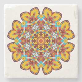 南西マンダラデザイン(色アステカ) ストーンコースター