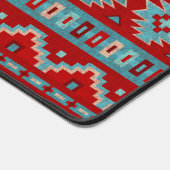 南西メサスターコイズと赤の幾何学的プリント デスクマット (コーナー)