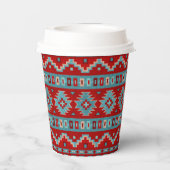 南西メサスターコイズ&レッドジオメトリック 紙コップ (裏面)