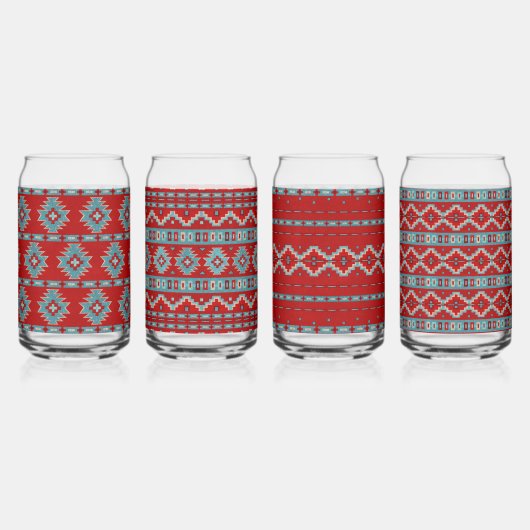 南西メサターコイズ幾何集合 ガラス缶 (裏面)