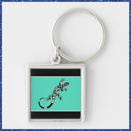 南西モダンゲッコシーグリーンアンドブラック キーホルダー