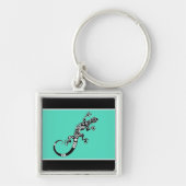 南西モダンゲッコシーグリーンアンドブラック キーホルダー (正面)