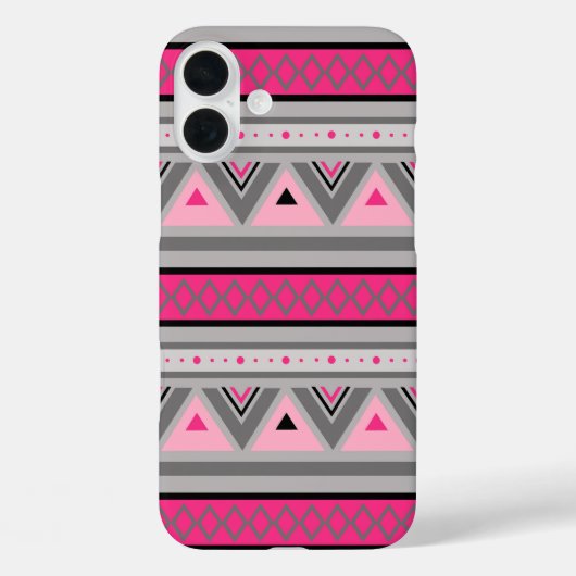 南西モダン幾何学模様、ピンクとグレー Case-Mate iPhoneケース (裏面)