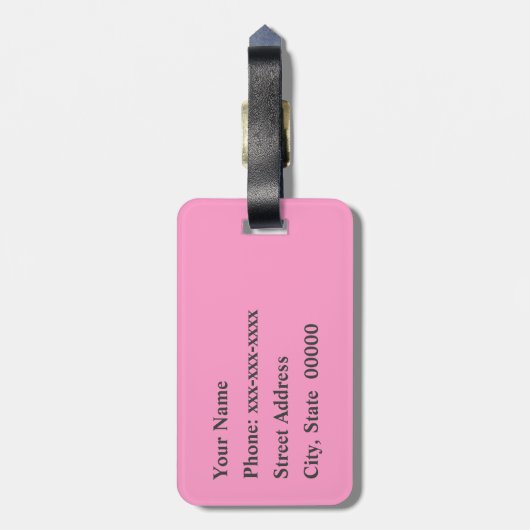 南西モダン幾何学模様、ピンク色、グレー ラゲッジタグ (裏面縦)