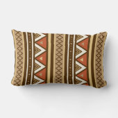 南西モダン幾何学模様、ブラウン、タン、錆 ランバークッション (裏面)