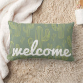 南西モダン砂漠サボテン模様 ランバークッション (ブランケット)