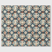 南西モダン青Adobeパターン ラッピングペーパー (フラット)