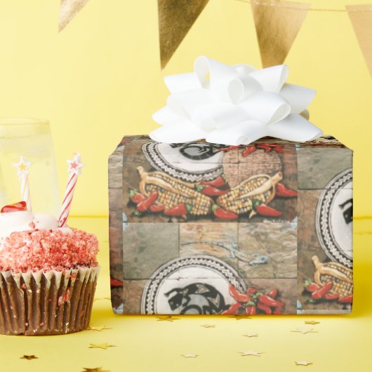 南西ラッピング紙リザードインディアンバスケットコーン ラッピングペーパー (誕生日パーティー)