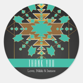 南西ランチターコイズブラック金ゴールドシール ラウンドシール