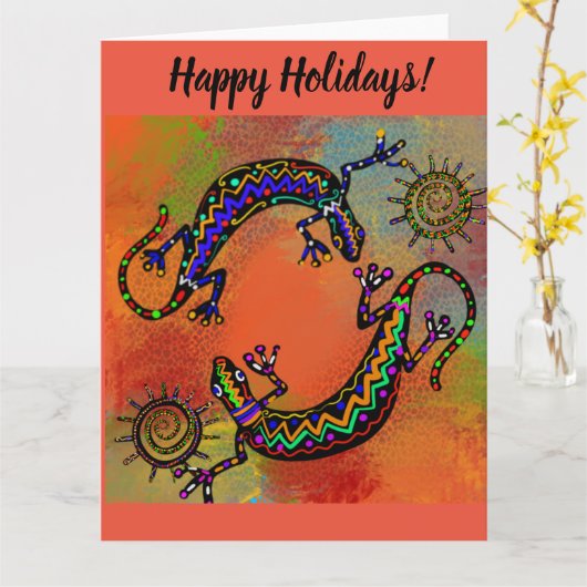 南西リザードアート カード (黄色い花)