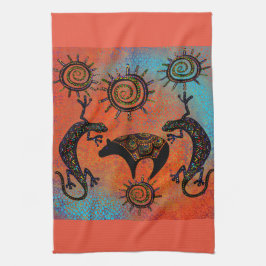 南西リザードアート キッチンタオル