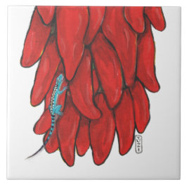 南西リザード&レッドチリペッパーRistra Mural タイル