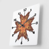 南西ルックレッドオレンジフラクタルアートデザイン スクエア壁時計 (傾斜)