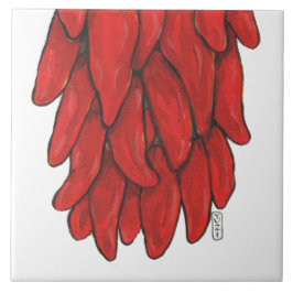 南西レッドチリチリChili Ristra壁底タイル タイル