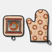 南西レッド風化窓とチリリース 鍋つかみ&鍋敷きセット (正面)