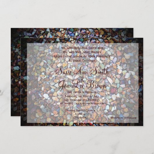 南西ロックカモフラージュ結婚式招待状 招待状 (正面/裏面)