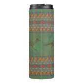 南西ロードランナーグリーンとオレンジの幾何学的 タンブラー (裏面)