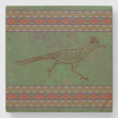 南西ロードランナーサギーブラシグリーンストーンコースター ストーンコースター (正面)