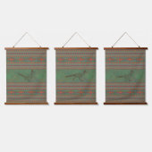 南西ロードランナーサギーブラシ緑のジオメトリックセット 吊り下げ型タペストリー (トリプル)