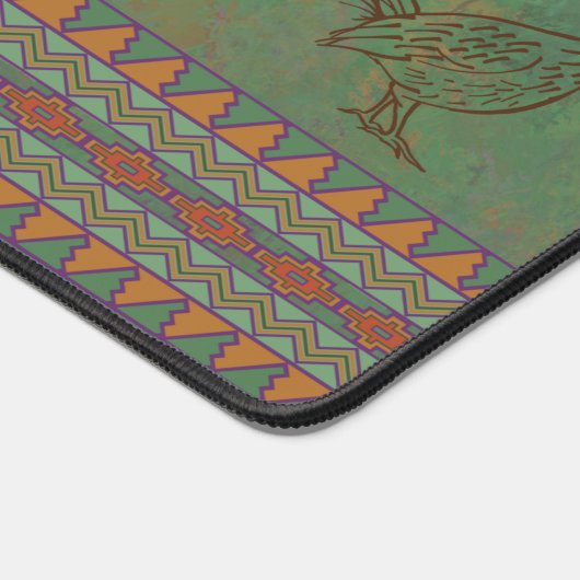 南西ロードランナーズジオメトリックサギーブラシ緑 デスクマット (コーナー)