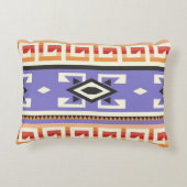 南西先住民アメリカの紫色のベクトルパターン アクセントクッション (裏面)