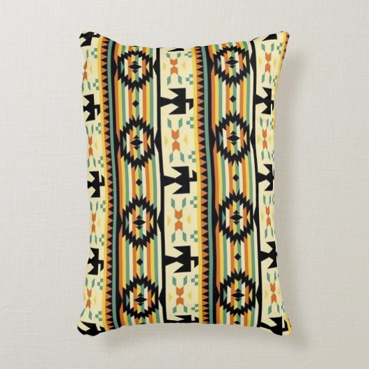 南西先住民アメリカの鳥模様 アクセントクッション (正面(垂直))