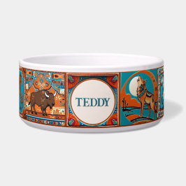 南西先住民アメリカンタイルカスタムペット ボウル