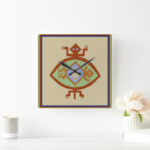 南西先住民アメリカンミンブレスタートルクロック スクエア壁時計 (ホーム)