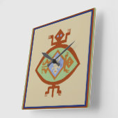 南西先住民アメリカンミンブレスタートルクロック スクエア壁時計 (傾斜)