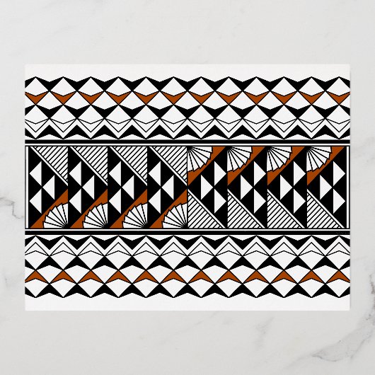 南西先住民アメリカンレインアンドサンデザイン2 箔シーズンポストカード (正面)