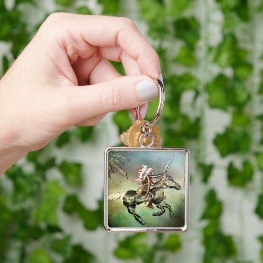 南西先住民アメリカ部族インディアン馬 キーホルダー (手)