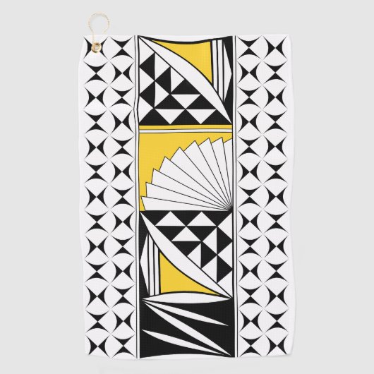 南西先住民サンライズインイエロー ゴルフタオル (正面)