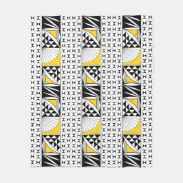 南西先住民サンライズインイエロー フリースブランケット