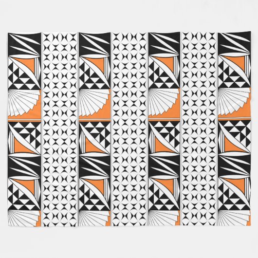 南西先住民サンライズインオレンジフリースブランケット フリースブランケット (正面(横))