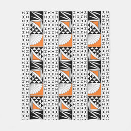 南西先住民サンライズインオレンジ フリースブランケット