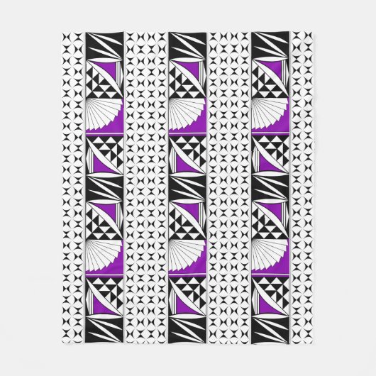 南西先住民サンライズインパープル フリースブランケット (正面)