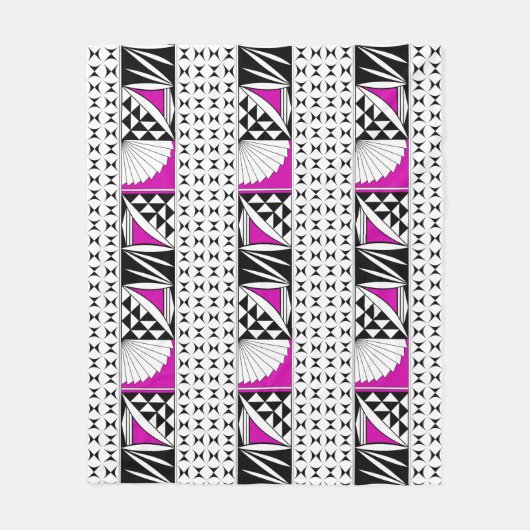 南西先住民サンライズインピンク フリースブランケット (正面)