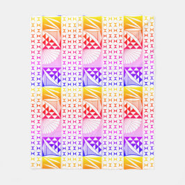 南西先住民サンライズインレインボー フリースブランケット