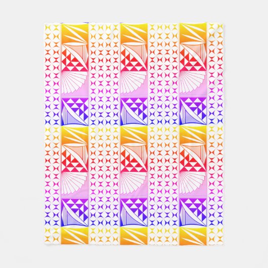 南西先住民サンライズインレインボー フリースブランケット (正面)