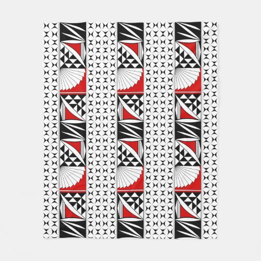 南西先住民サンライズインレッド フリースブランケット (正面)