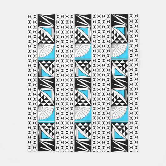 南西先住民サンライズターコイズ フリースブランケット (正面)