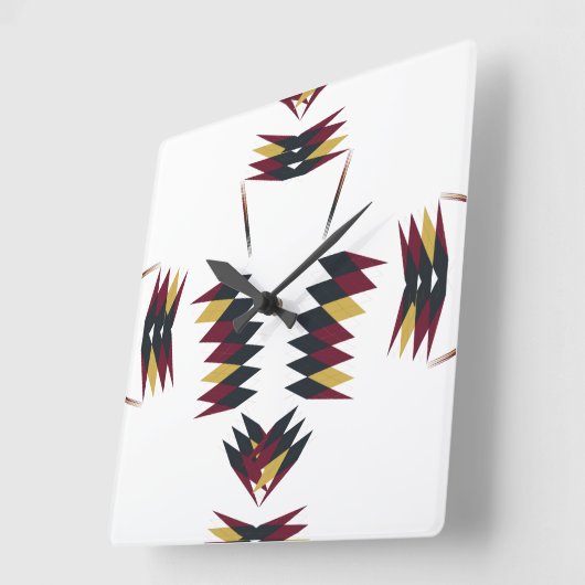 南西先住民模様 スクエア壁時計 (傾斜)