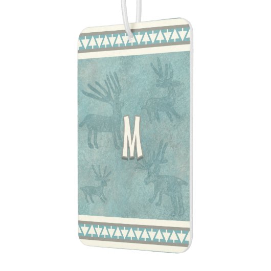 南西冬の鹿と松パーソナライズされたの木 カーエアーフレッシュナー (左)